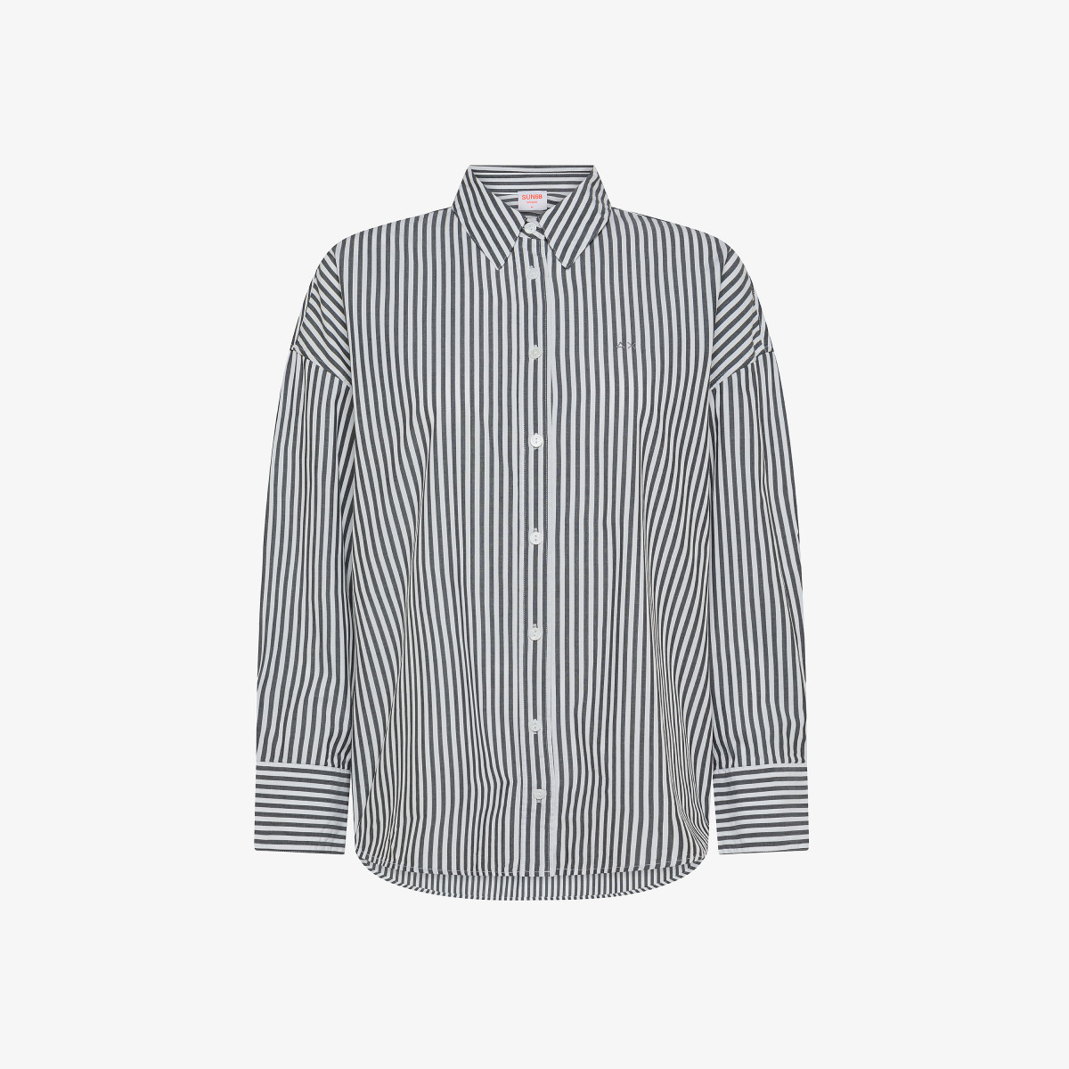 Striped cotton shirt BLACK/WHITE