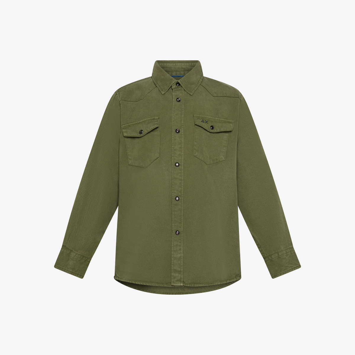 Camicia in gabardina MILITARE SCURO