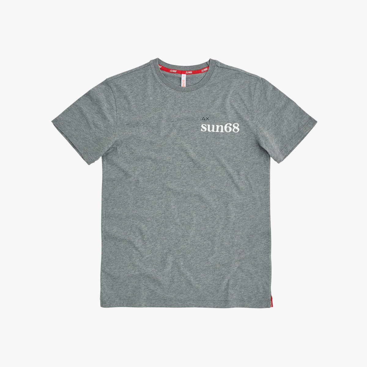 T-SHIRT ROUND SMALL PRINT GRIGIO MEDIO