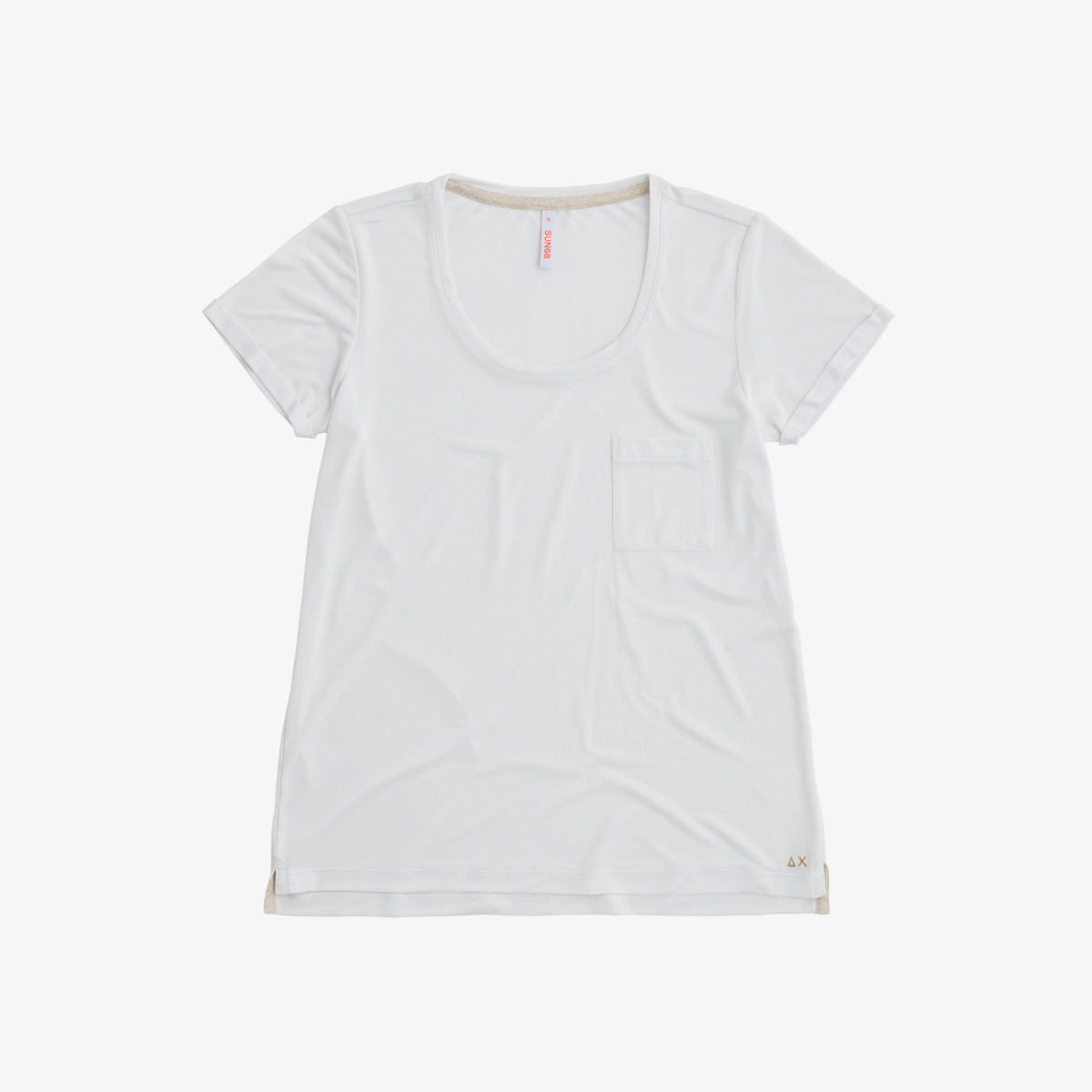 ROUND NECK T-SHIRT CHEST POCKET S/S WHITE