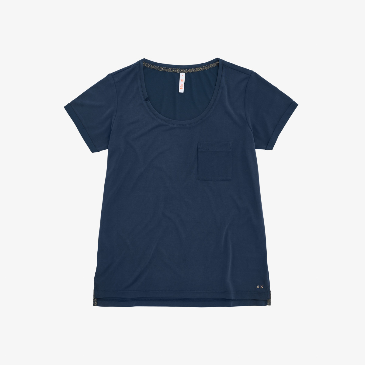 ROUND NECK T-SHIRT CHEST POCKET S/S NAVY BLUE