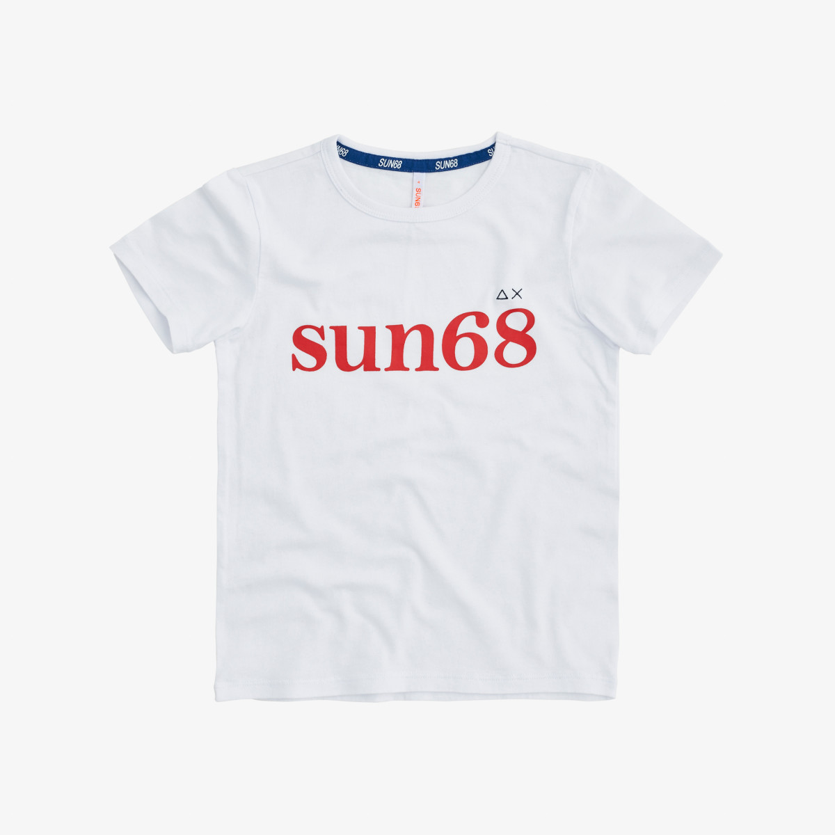 BOY'S T-SHIRT ROUND PRINT ON CHEST BIANCO