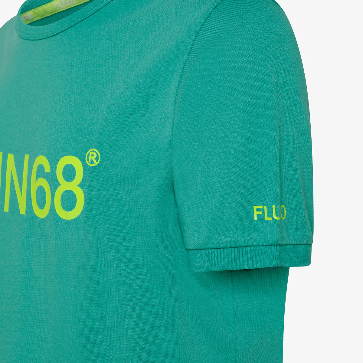 T-SHIRT PRINT FLUO BOTTLE GREEN