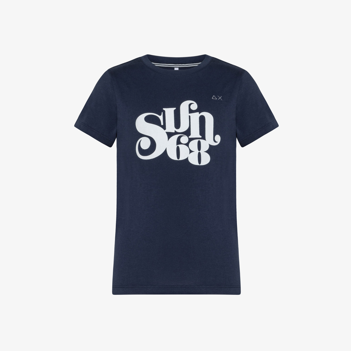 BOY'S T-SHIRT SUN68 TYPE LOGO NAVY BLUE