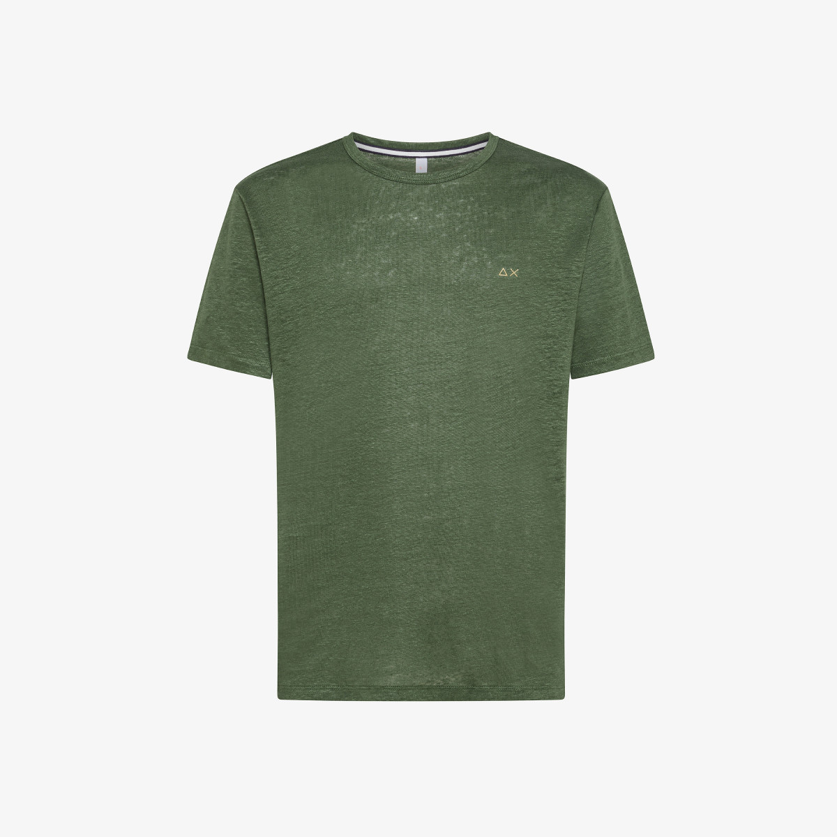 T-SHIRT LINEN SOLID S/S VERDE SCURO