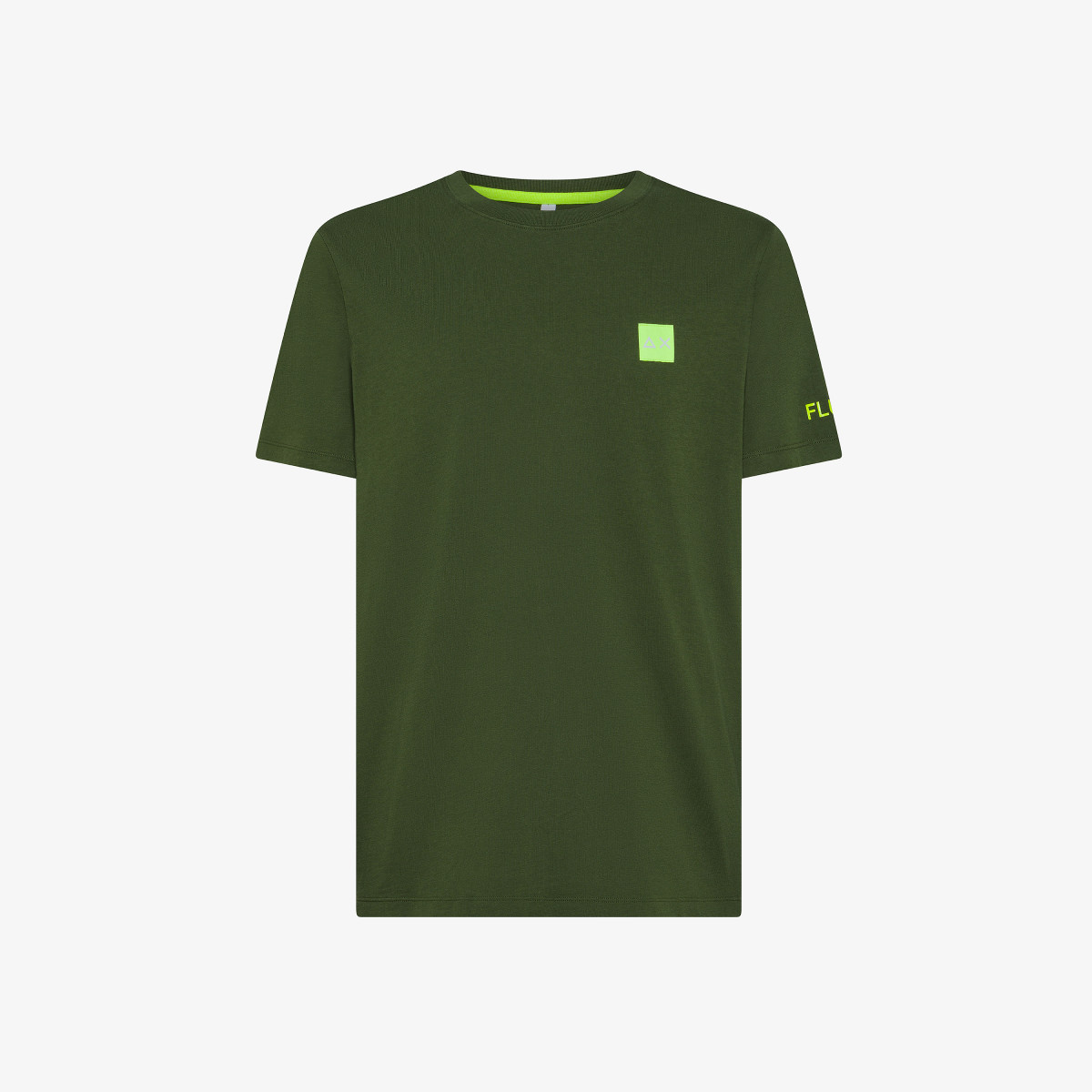 T-SHIRT LOGO FLUO S/S DARK GREEN