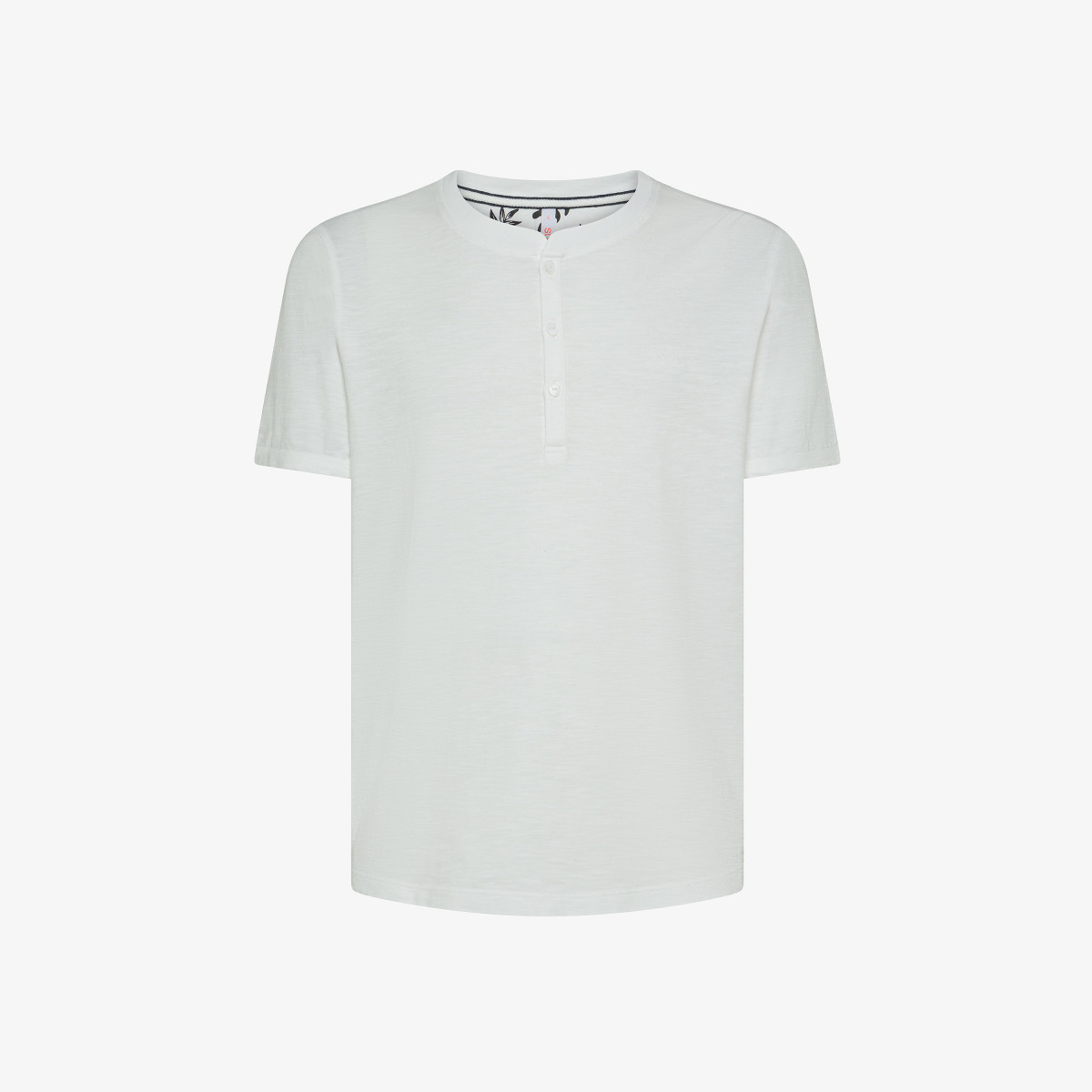 Off white cotton jersey Henley T-shirt