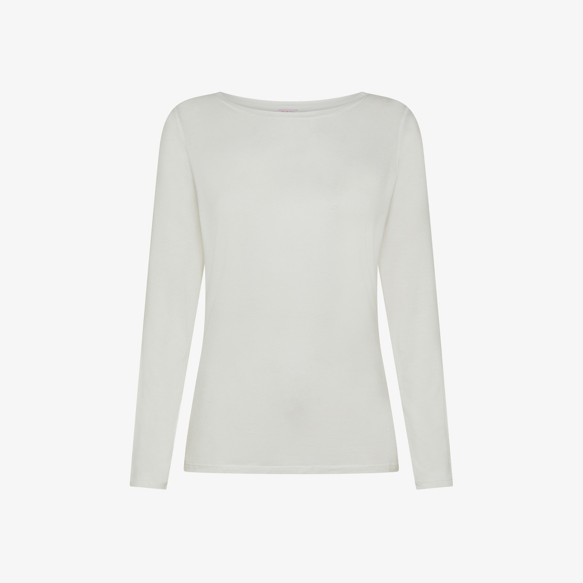 T-shirt slim fit in modal bianco panna