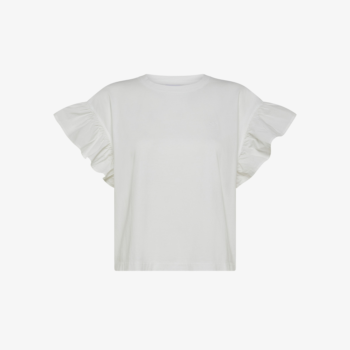 T-shirt in cotone bianco panna