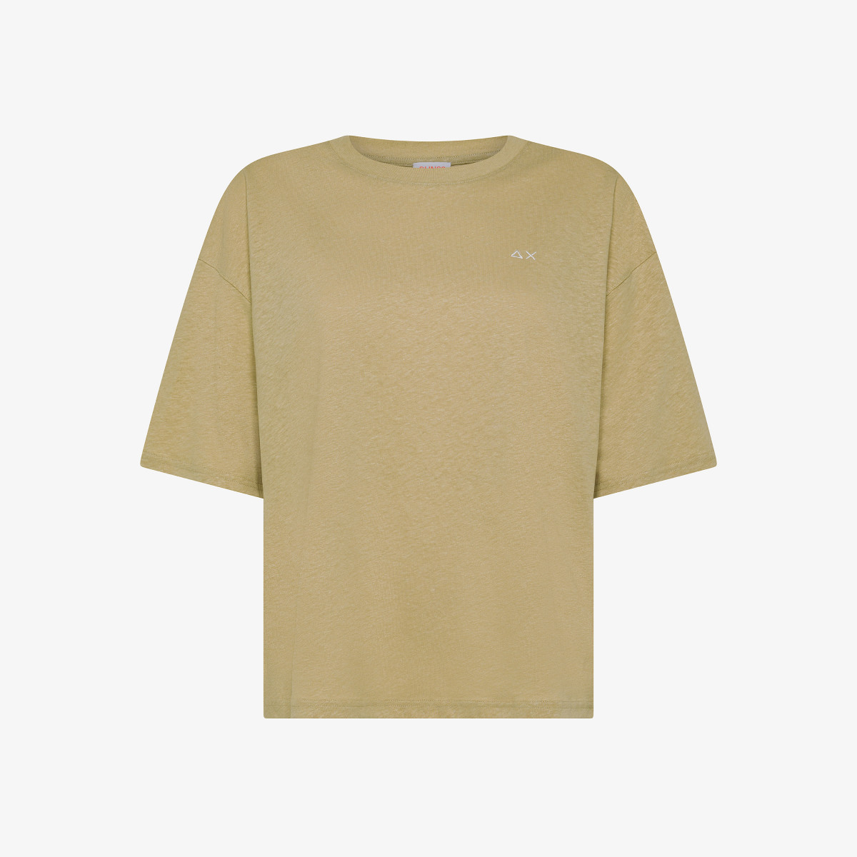 T-shirt in lino e cotone sabbia