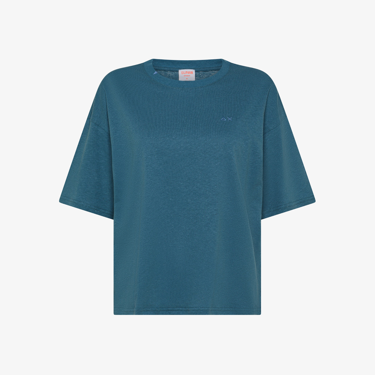 T-SHIRT ROUND NECK OVERSIZE LINEN S/S AVIO SCURO