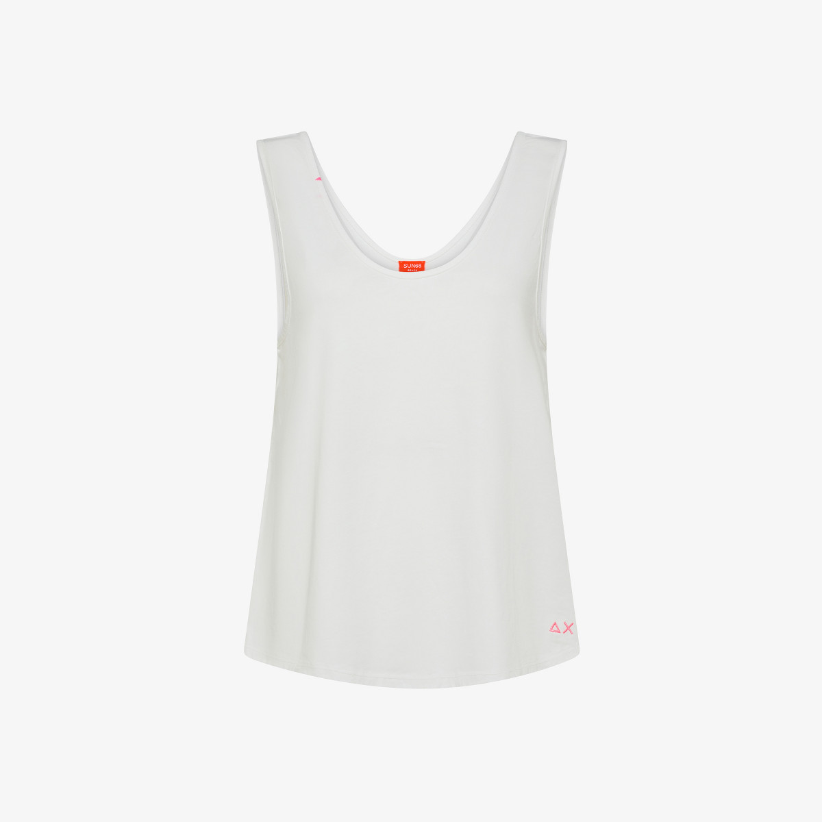 Top in jersey di cotone bianco panna