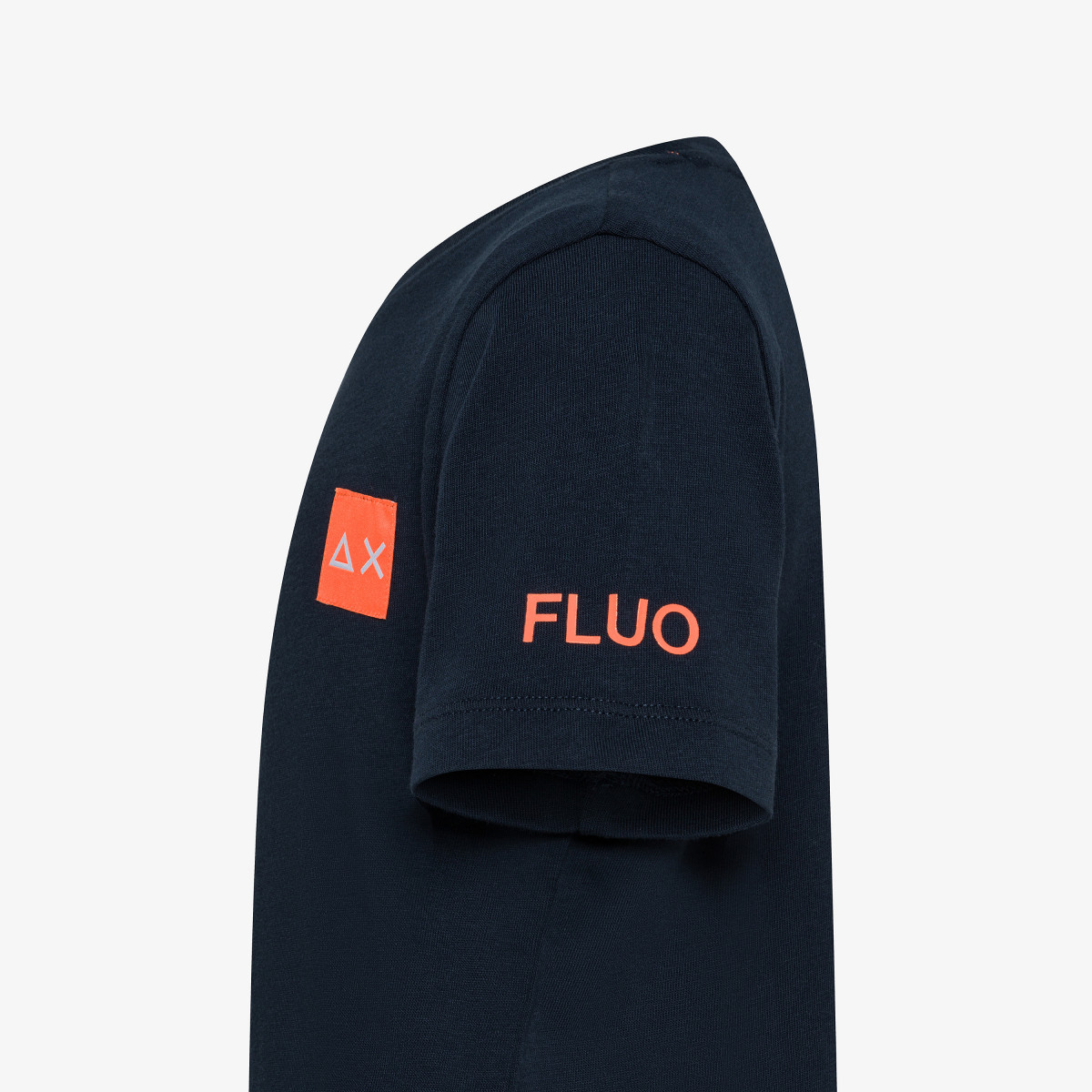 BOY'S T-SHIRT POCKET LOGO FLUO S/S NAVY BLUE