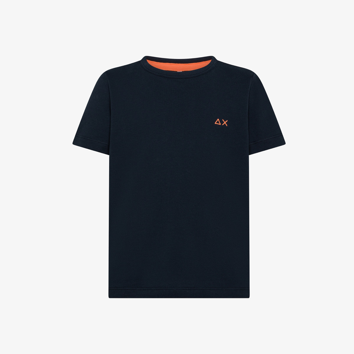 T-shirt in piquet di cotone blu navy