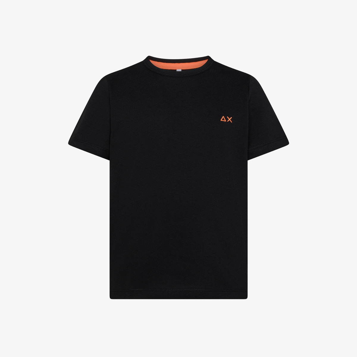 T-shirt in piquet di cotone nero