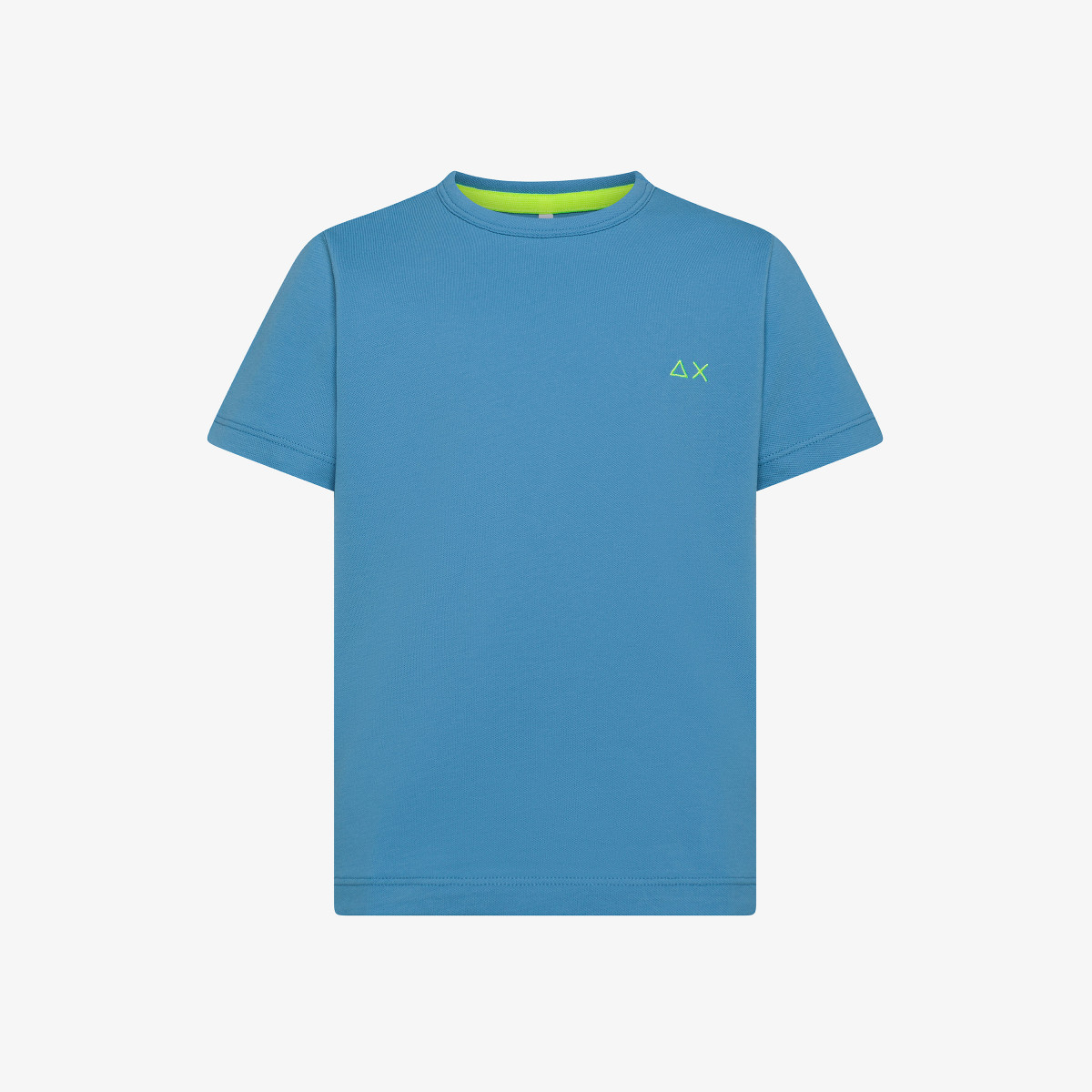 T-shirt in piquet di cotone avio