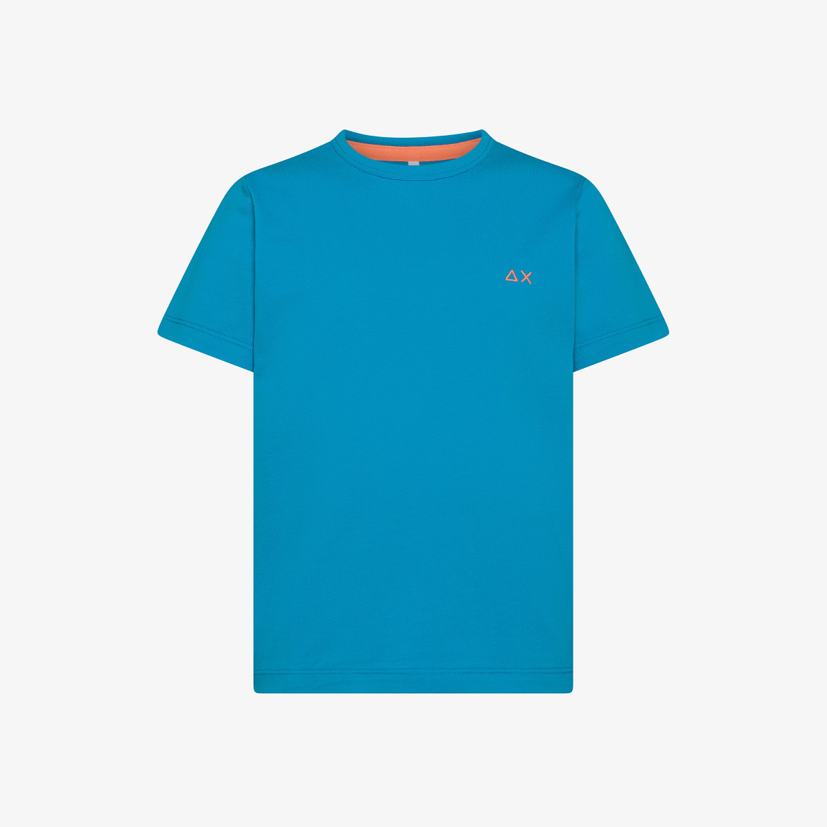 T-shirt in piquet di cotone ottanio chiaro