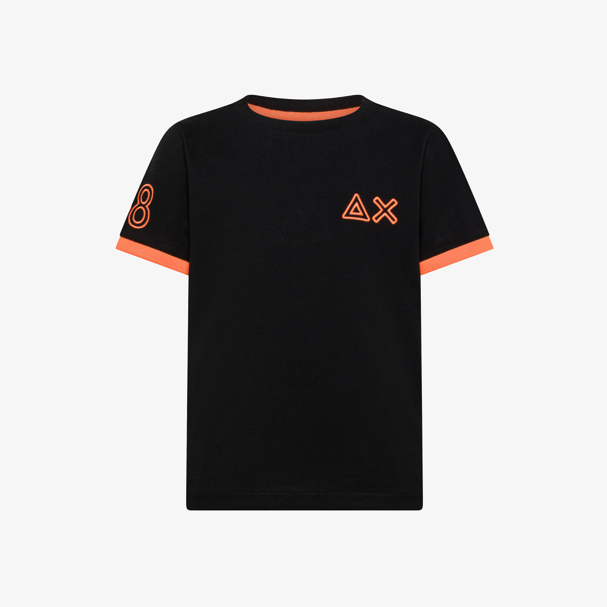 T-shirt in piquet di cotone nero
