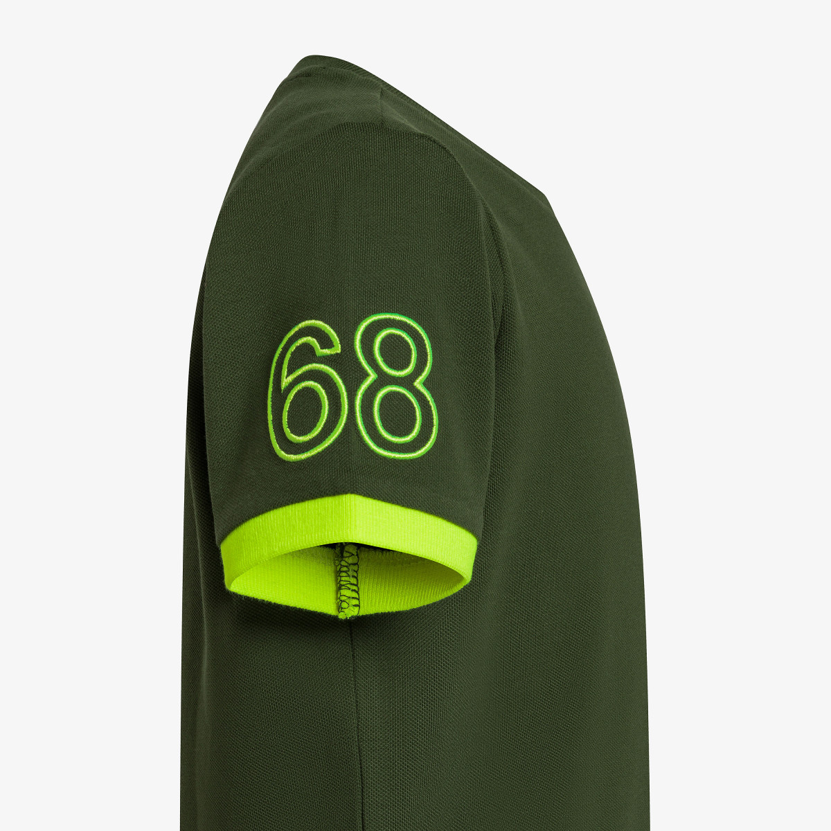 T-shirt in piquet di cotone verde scuro