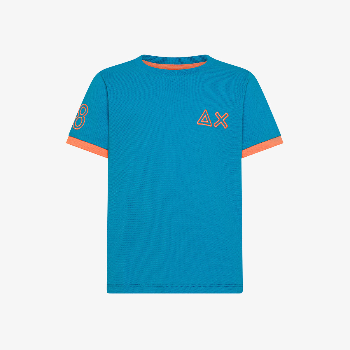 BOY'S T-SHIRT PIQUET LOGO FLUO S/S OTTANIO CHIARO