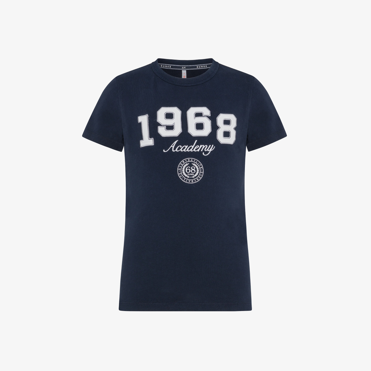 BOY'S T-SHIRT HERITAGE ON CHEST S/S NAVY BLUE