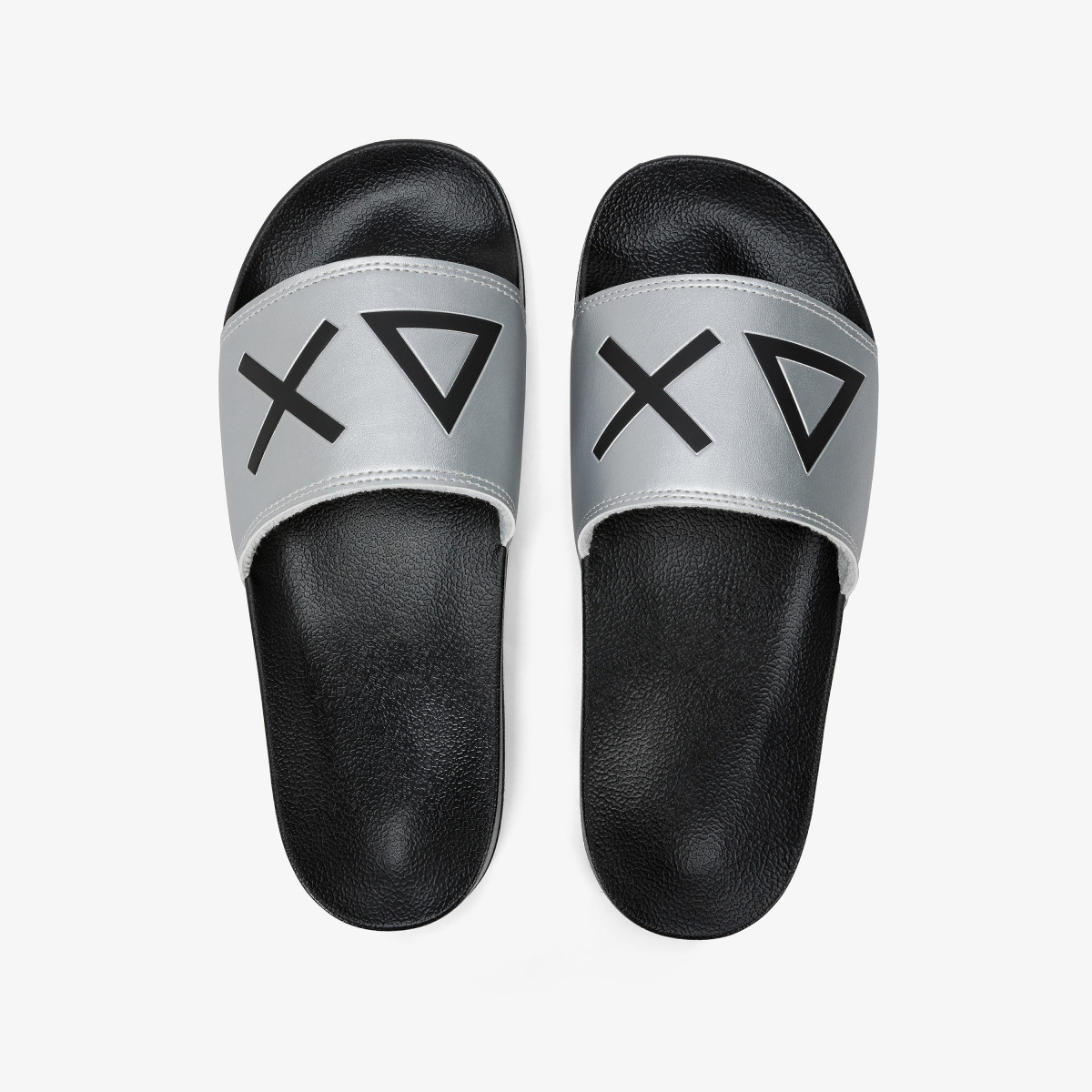 SLIPPERS LOGO BLACK/SILVER