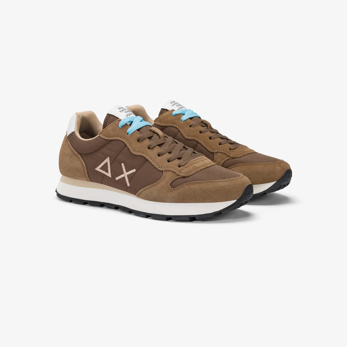 Tom brown nylon and suede sneaker