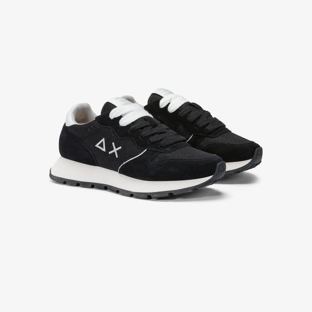 Sneaker Ally Glitter in suede e lurex nero