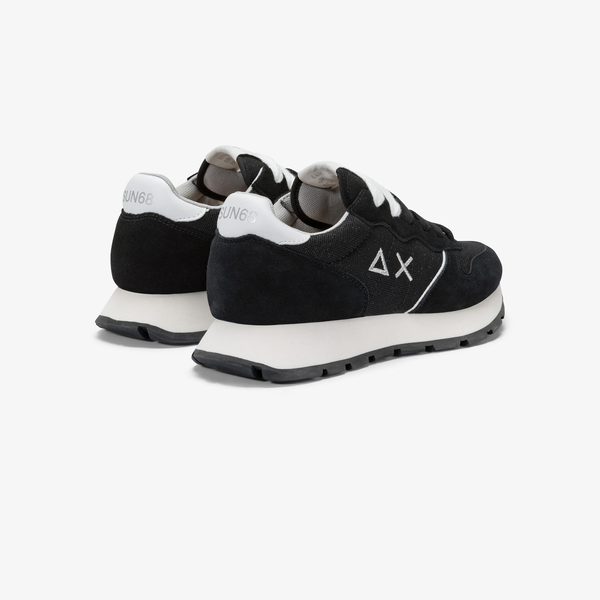 Sneaker Ally Glitter in suede e lurex nero