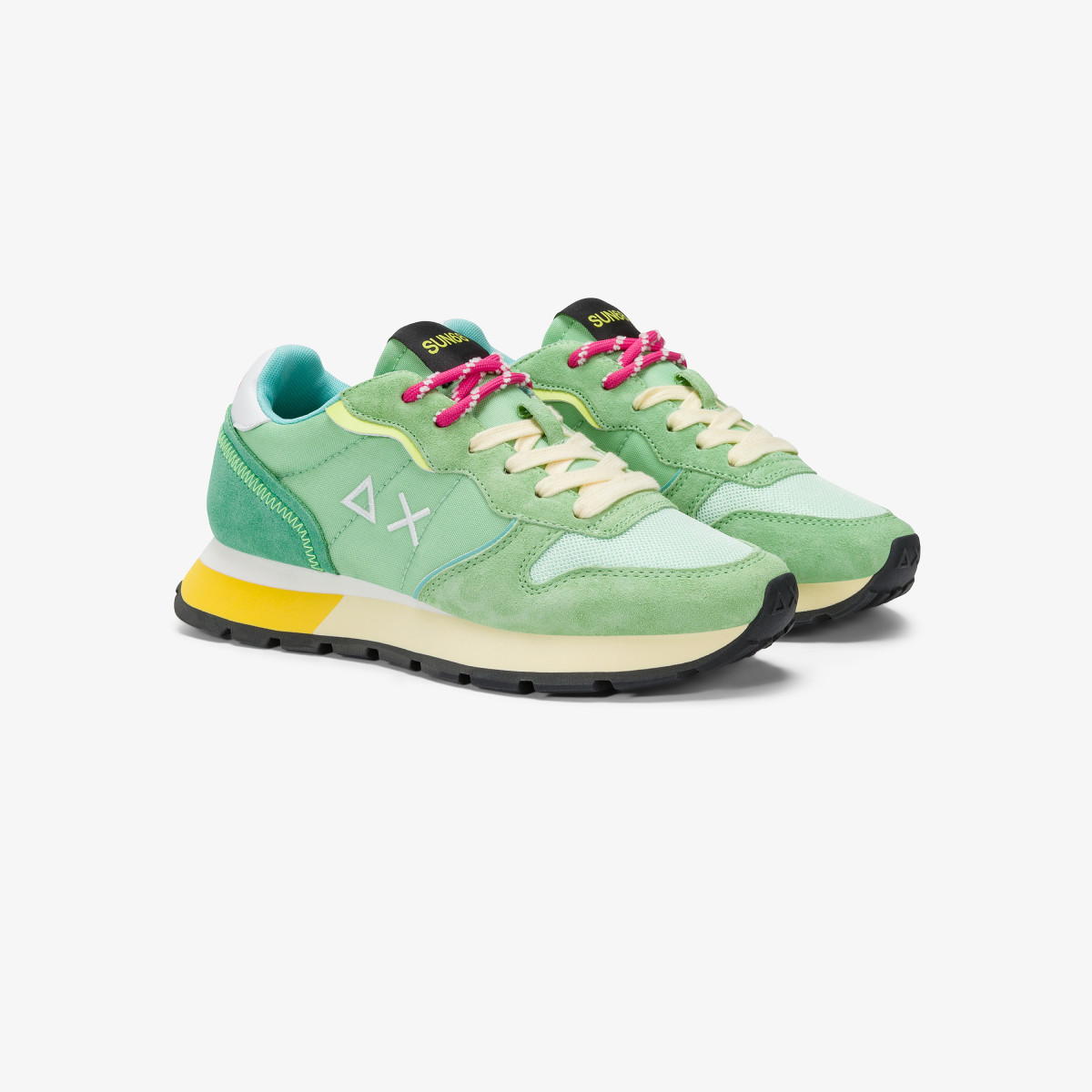 Sneaker Ally Color Explosion in suede e nylon verde menta