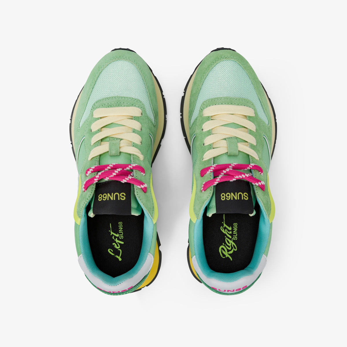 Sneaker Ally Color Explosion in suede e nylon verde menta