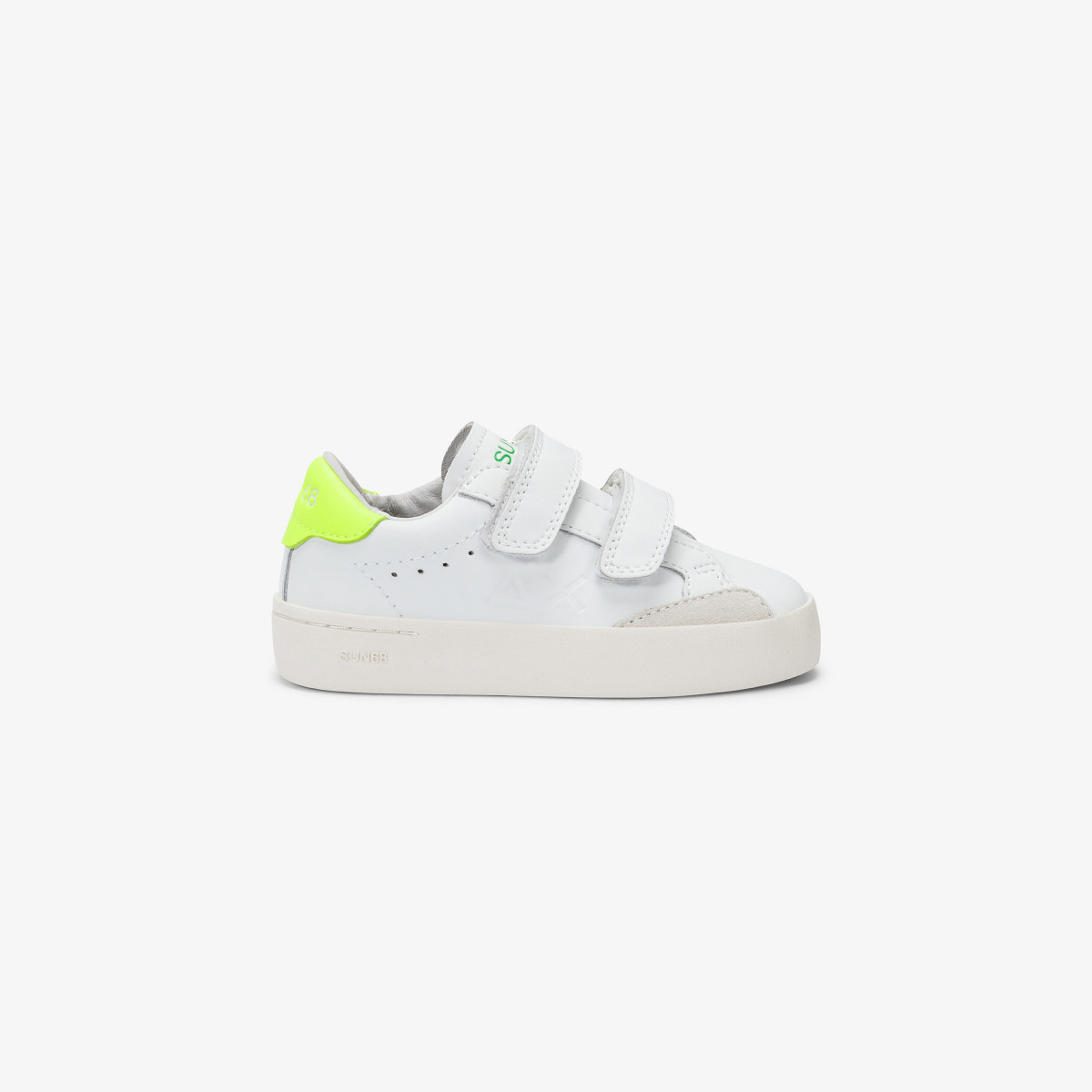 BOY'S STREET LEATHER (BABY) BIANCO/GIALLO FLUO