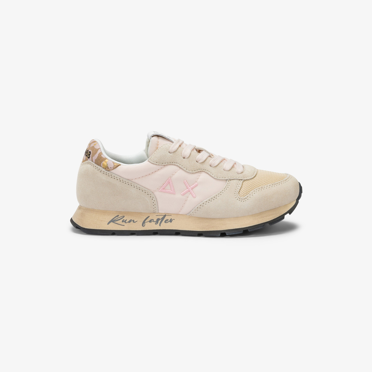 Sneaker Girl's Ally Vintage in suede e nylon porcellana