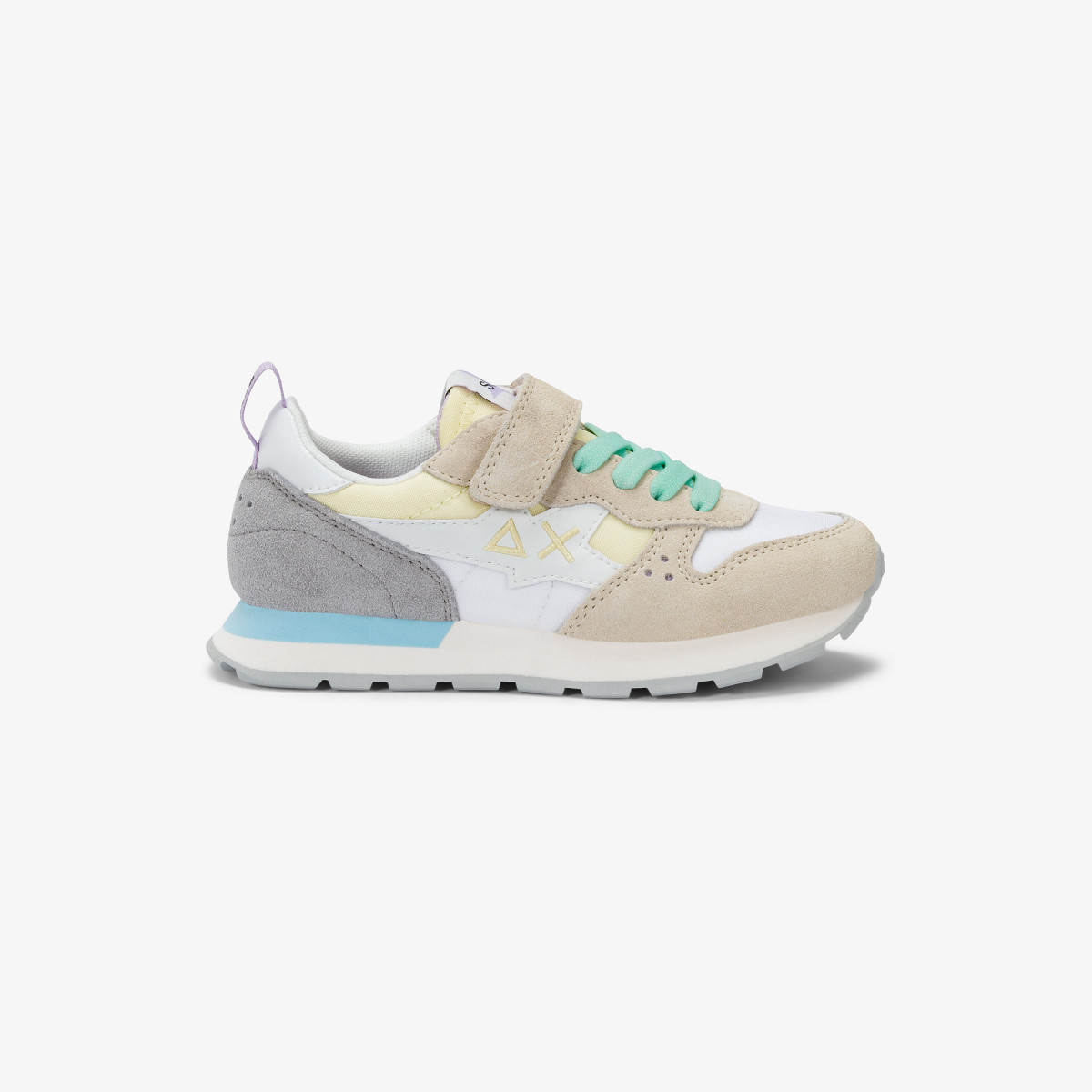 Girls’ Stargirl Multicolour off white suede and nylon sneaker