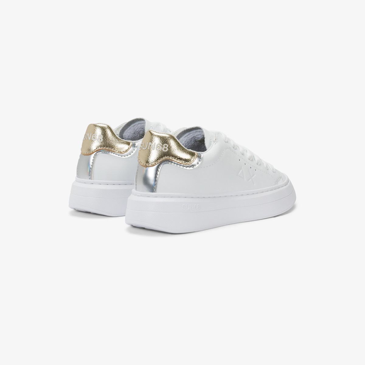Sneaker Girl's Grace in pelle bianca e oro