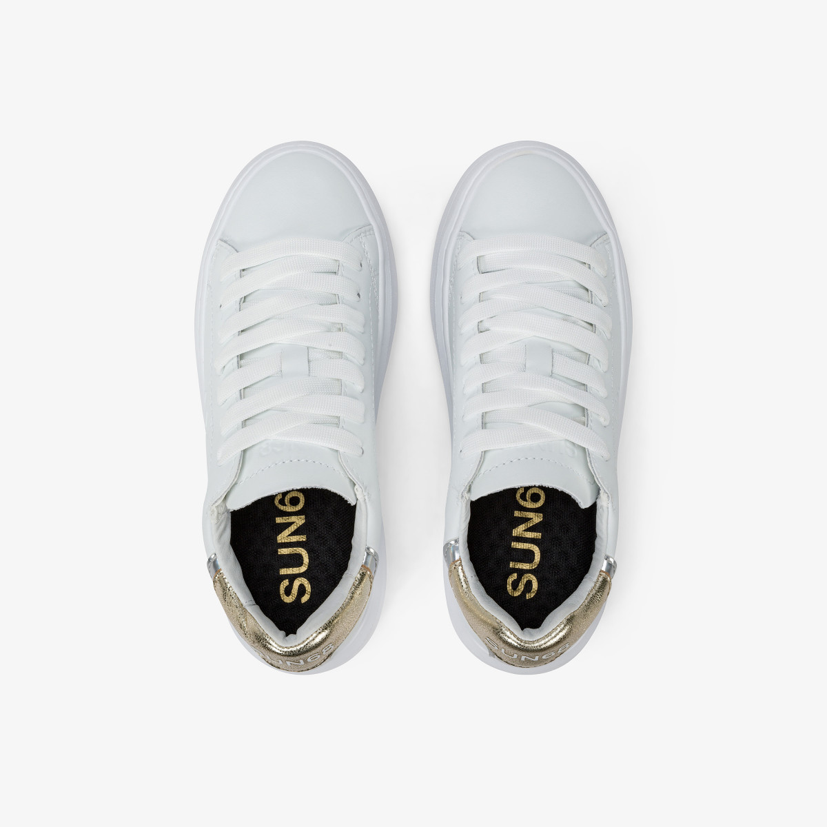 Sneaker Girl's Grace in pelle bianca e oro