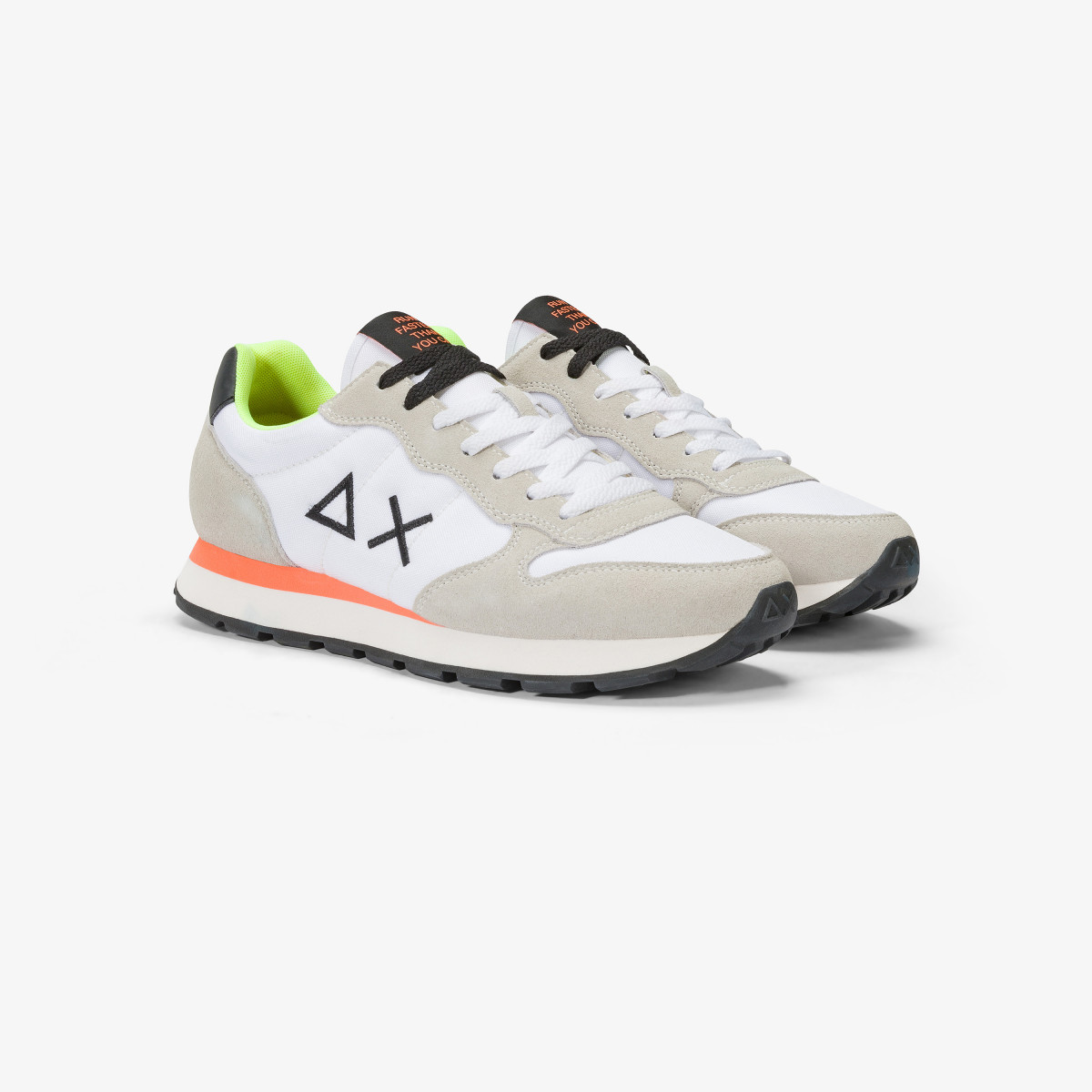 Tom Fluo nylon and suede sneaker WHITE