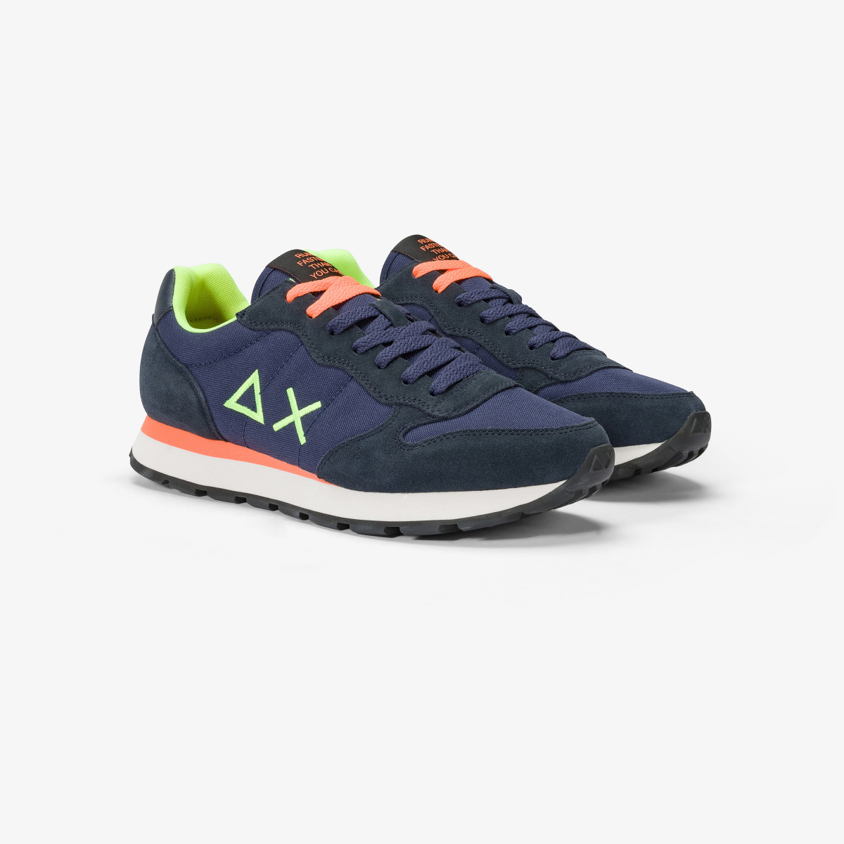 Sneaker Tom Fluo in nylon e suede NAVY BLUE