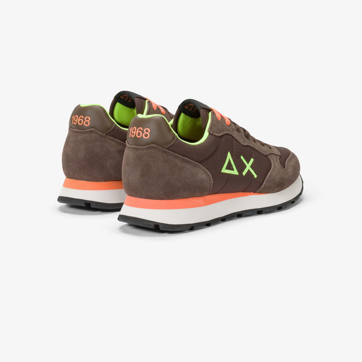 Sneaker Tom Fluo in nylon e suede MARRONE