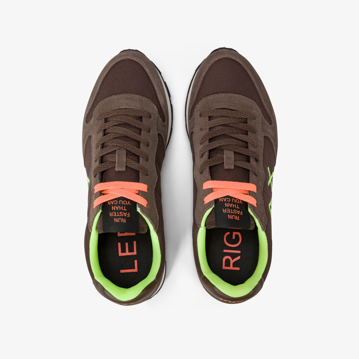 Sneaker Tom Fluo in nylon e suede MARRONE