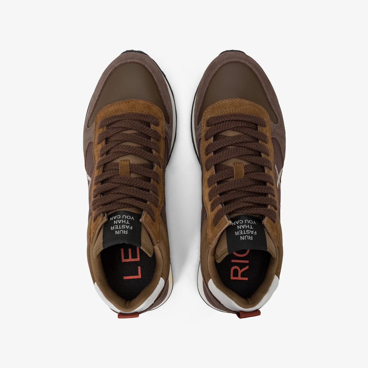 Tom 2.0 nylon and suede mid-top sneaker BROWN