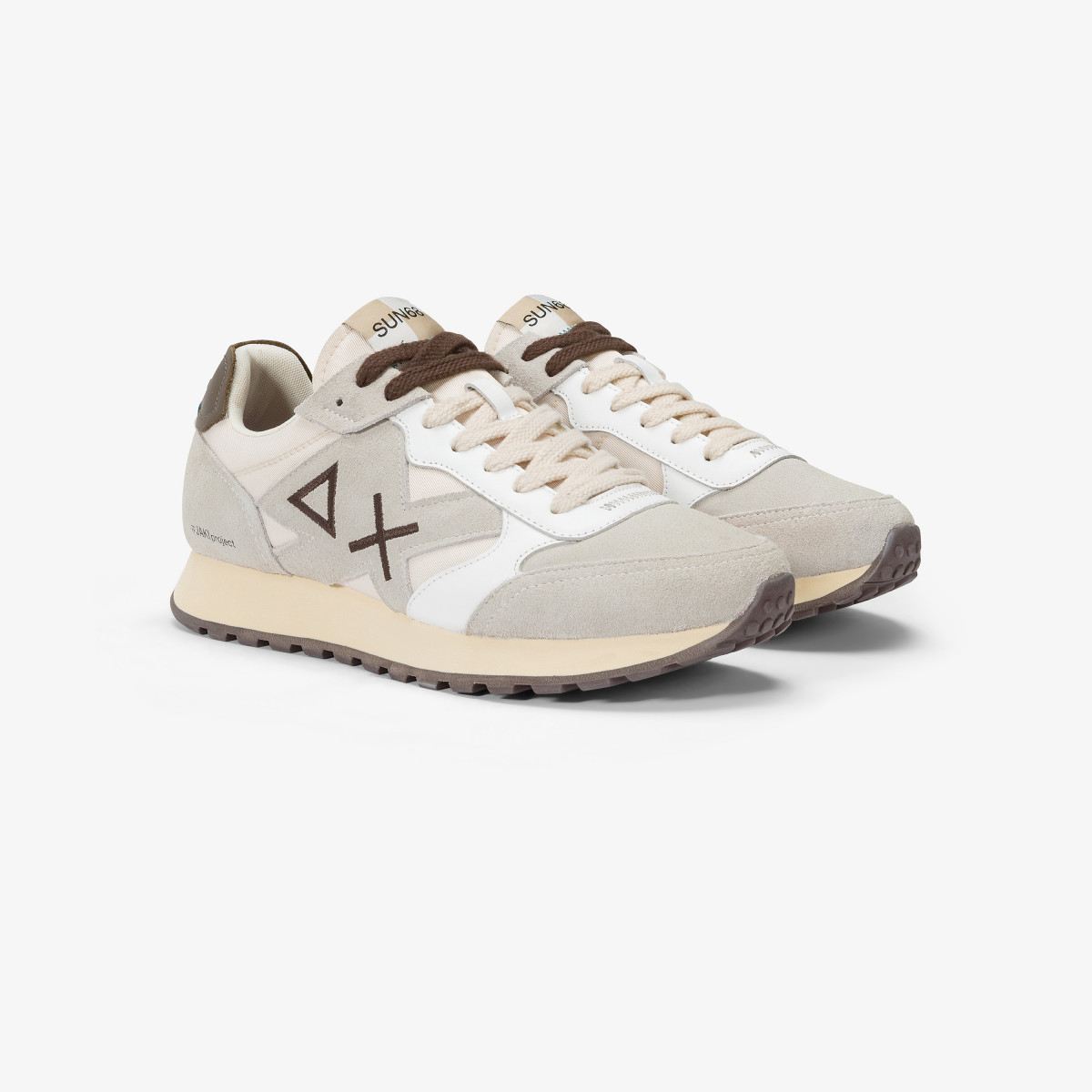 Sneaker Uncle Jaki in nylon e suede BIANCO PANNA