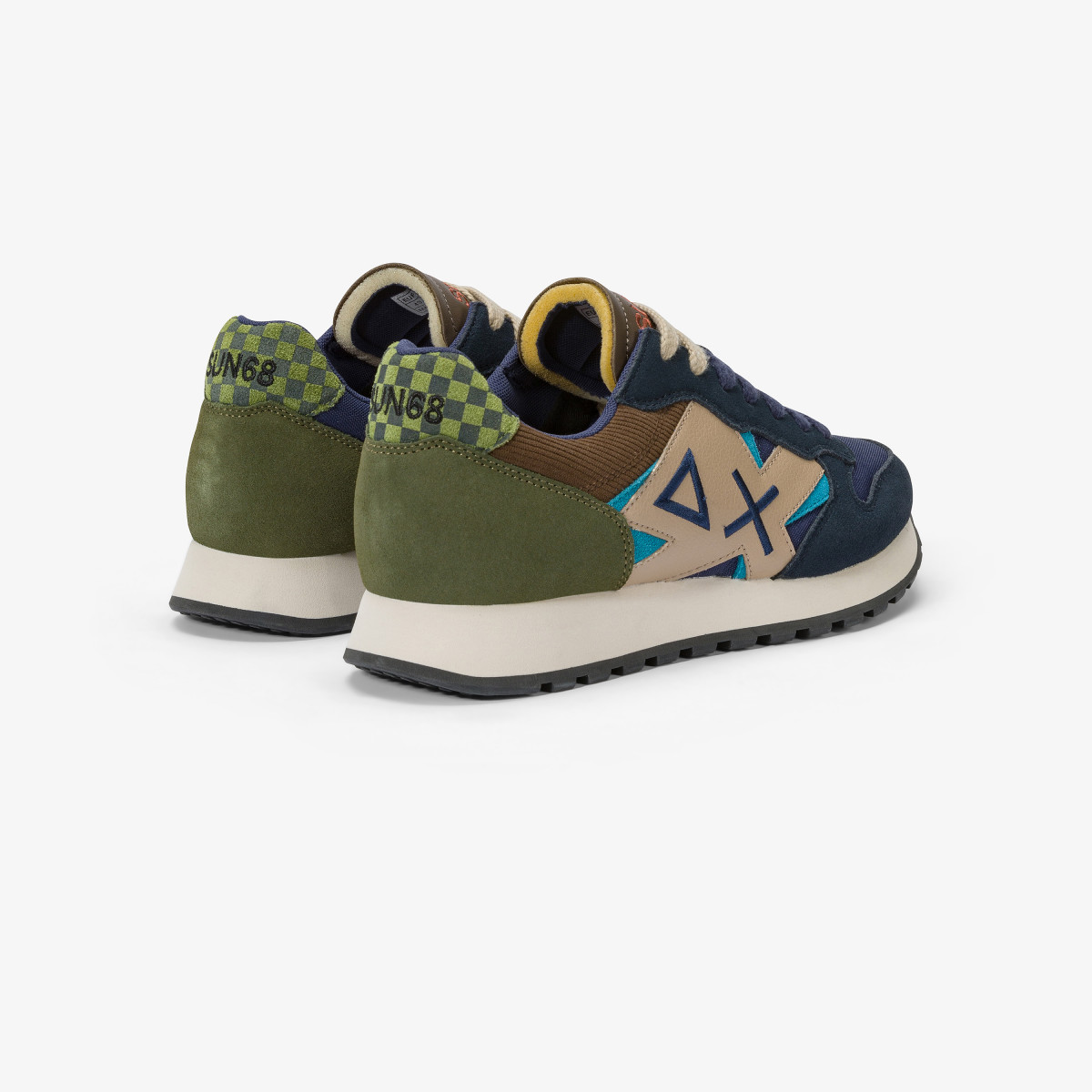 Jaki Winter nylon and suede sneaker NAVY BLUE