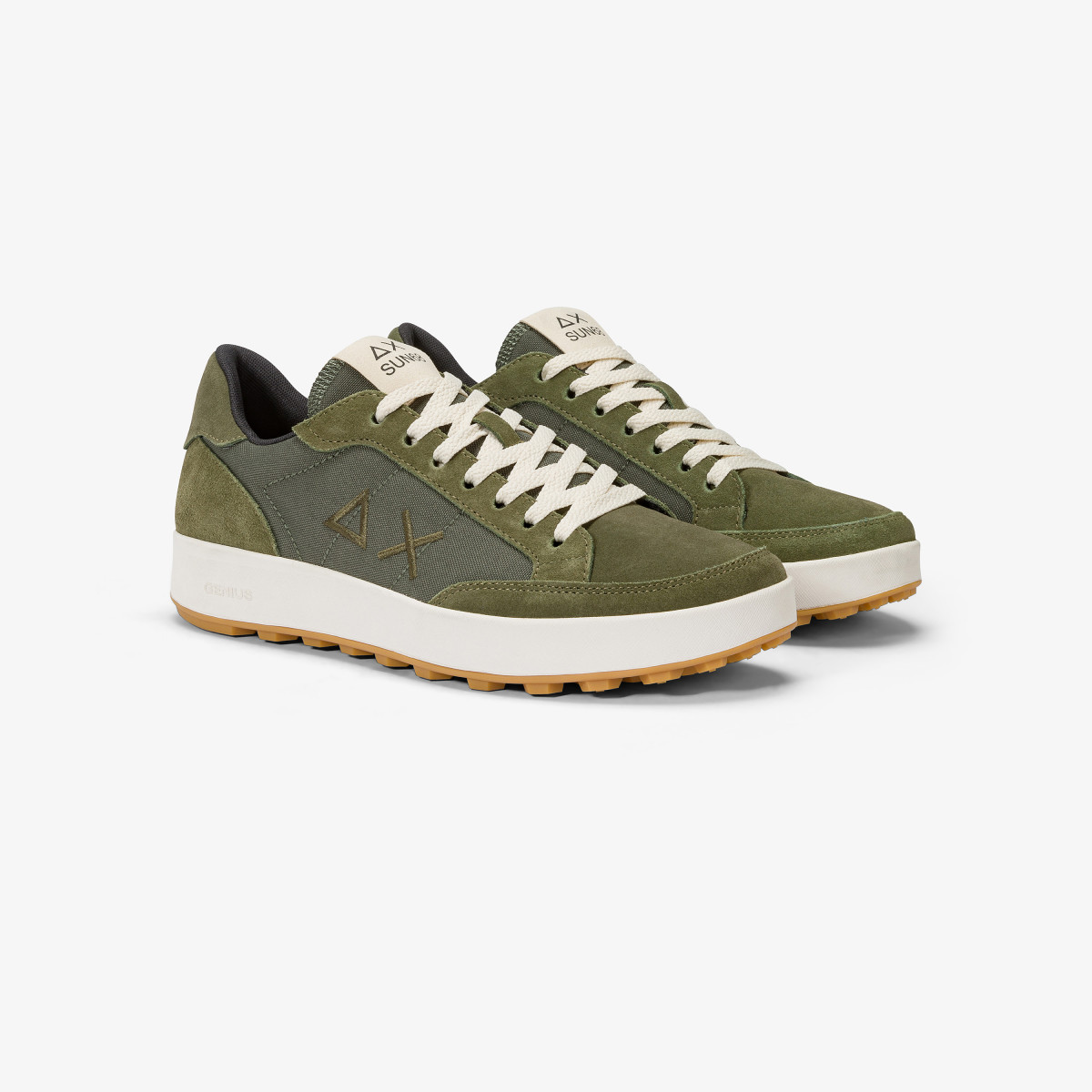 Genius nylon and suede sneaker DARK MILITARY