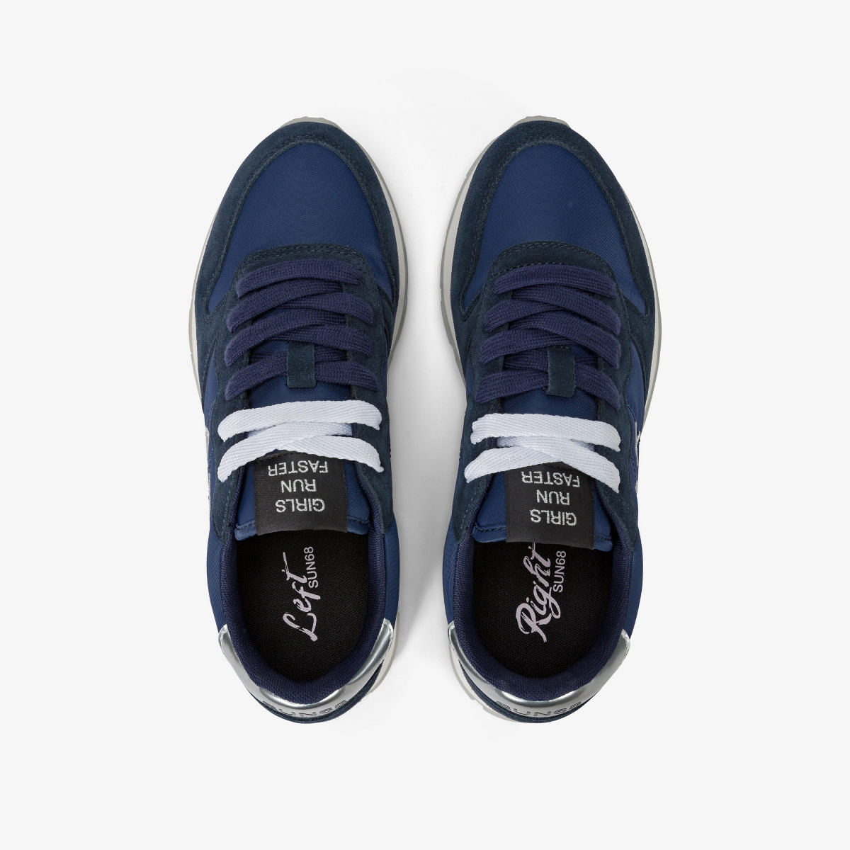 Ally Gold Silver suede and nylon sneaker NAVY BLUE