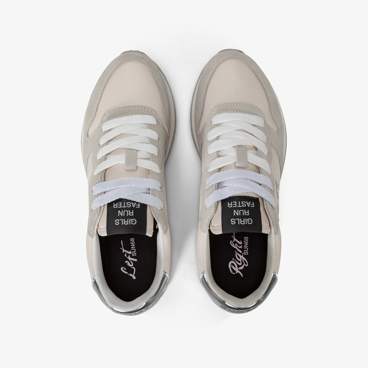 Sneaker Ally Gold Silver in suede e nylon BIANCO PANNA