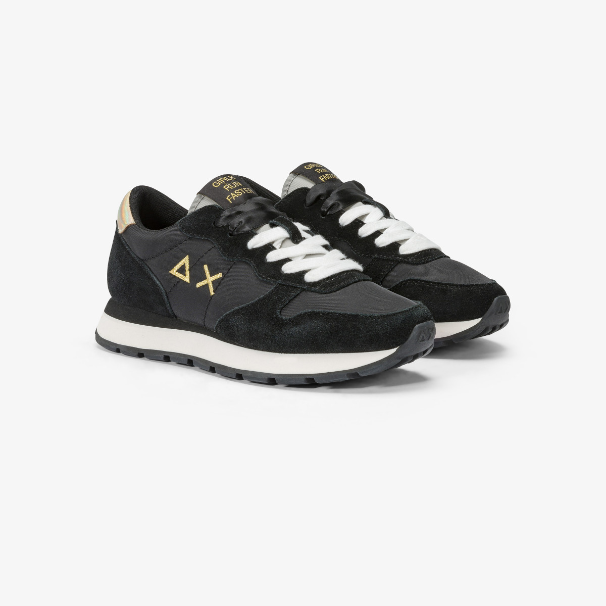 Ally Gold Silver suede and nylon sneaker GOLD/BLACK