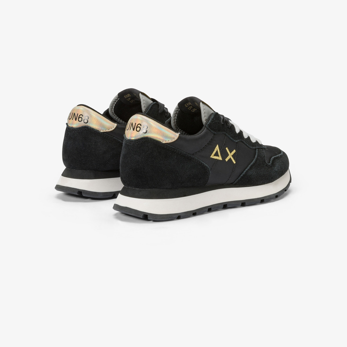 Ally Gold Silver suede and nylon sneaker GOLD/BLACK