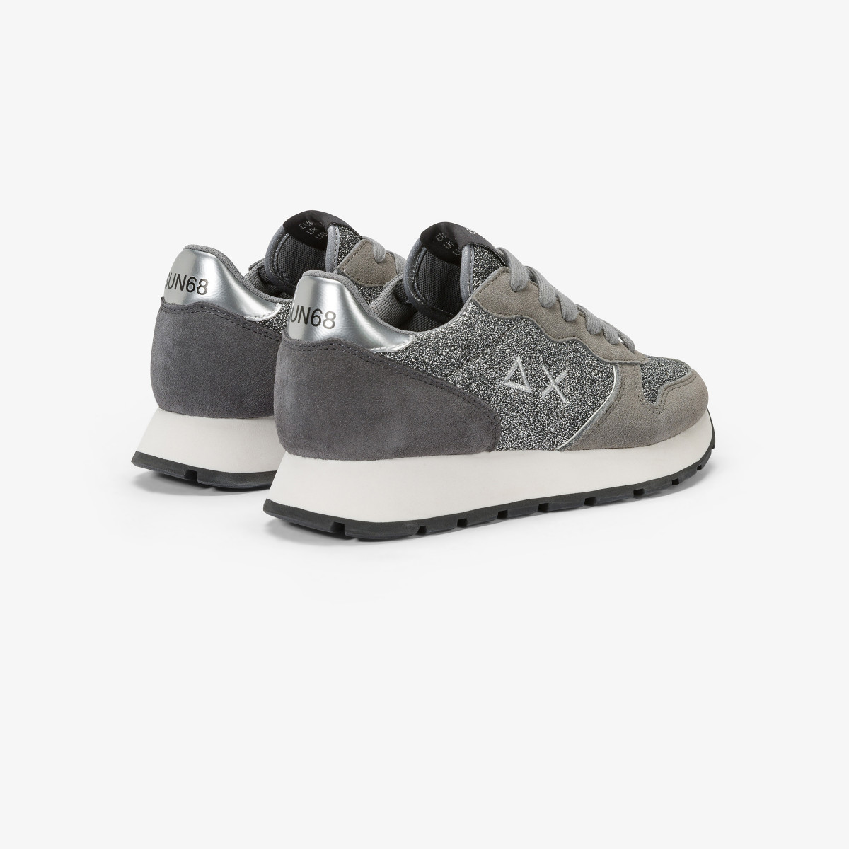 Sneaker Ally Glitter in suede e lurex GRIGIO MEDIO