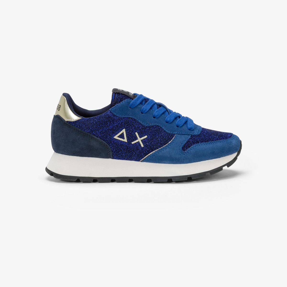 Sneaker Ally Glitter in suede e lurex ROYAL